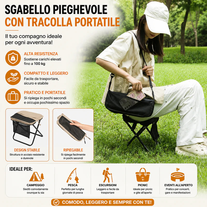 Sgabello Pieghevole da Zaino